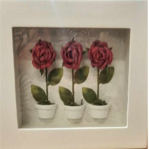 billedramme med 3 roser 3 D 