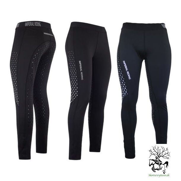Ridetights med prikker ogs i plus size fra IR "Run away" sort eller navy bl