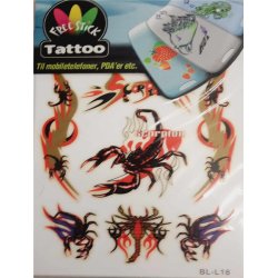  Telefon og I-Pat Klistermrker i tyndt gummi "Tatoo" Eksotiske Dyr