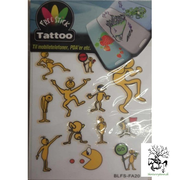 Telefon og I-Pat Klistermrker i tyndt gummi "Tatoo" Figurer