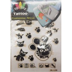 Telefon og I-Pat Klistermrker i tyndt gummi "Tatoo" katte