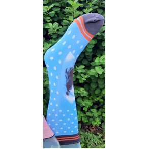 Knstrmper i Microfiber med heste print lysebl