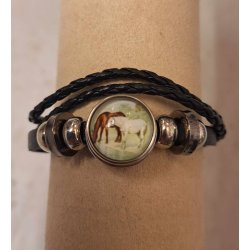 Armbnd i sort lderflet med hest emblem