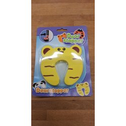 Drstopper med enten tiger eller panda  - undg klemte fingre