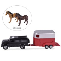 Hestetrailer med bil og 2 heste