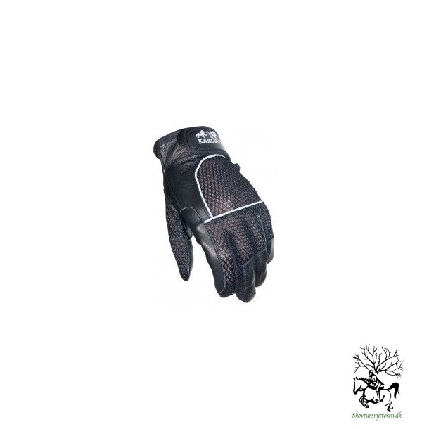  Ridehandsker fra Karlslund - Lux med gr logo Sommer.